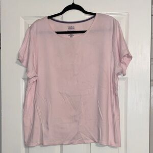 croft & barrow Light Pink Short Sleeve Crewneck Tee